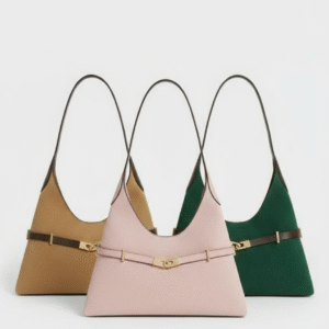 Sculptural Hobo Bags in Blush Pink, Tan, and Green-WEAR VIBE