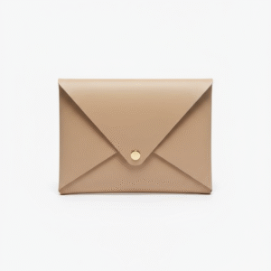 Beige Leather Envelope Bag