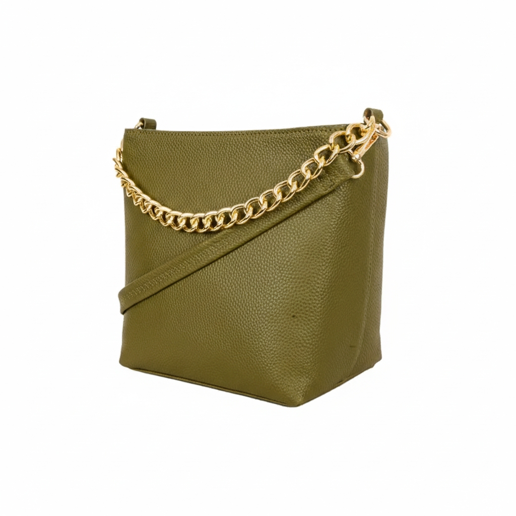 green olive bucket chain crossbody bag green olive bucket chain crossbody bag